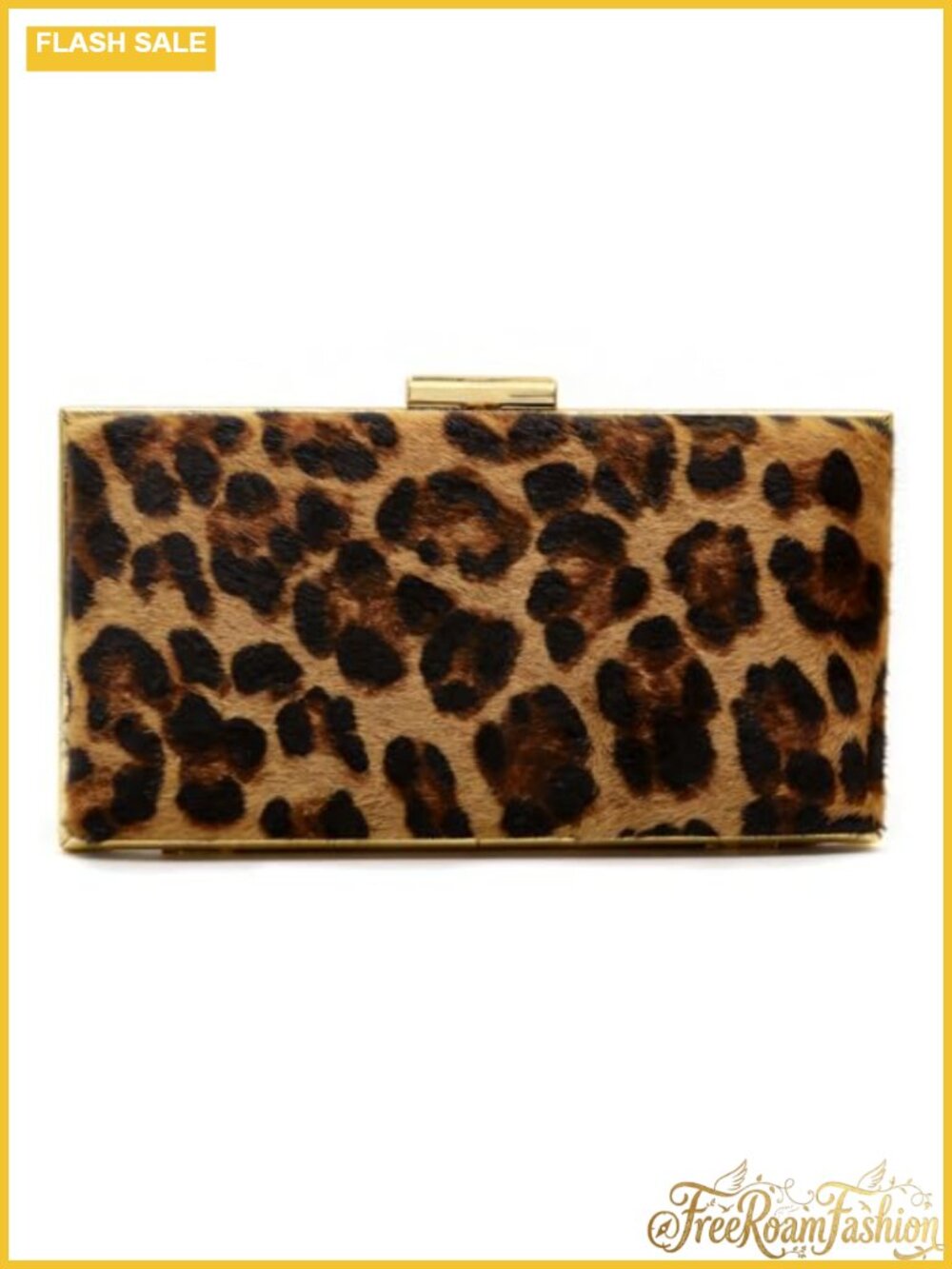 Leopard Print Clutch Purse with Chain Strap Evening Bag